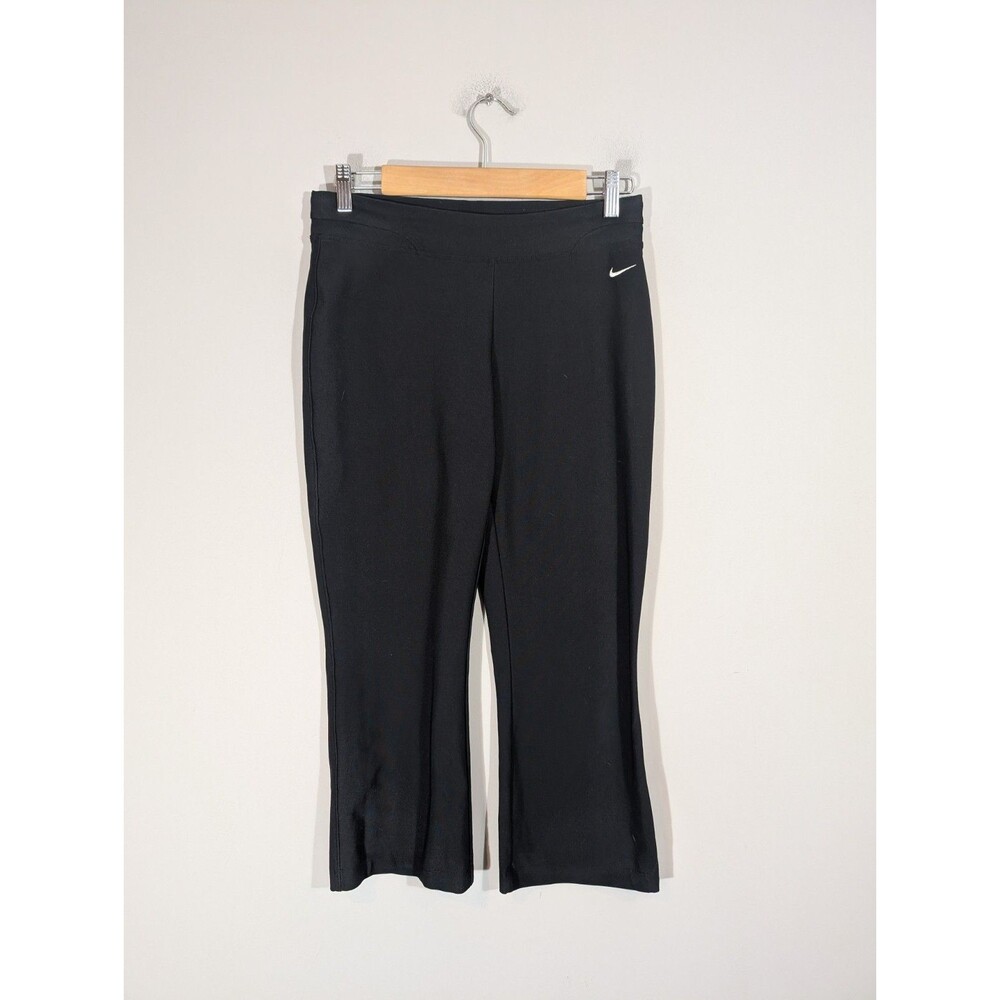 Nike Womens Black Pull on Dri Fit Cropped Pants Sz S Training Running Gym Yoga‎